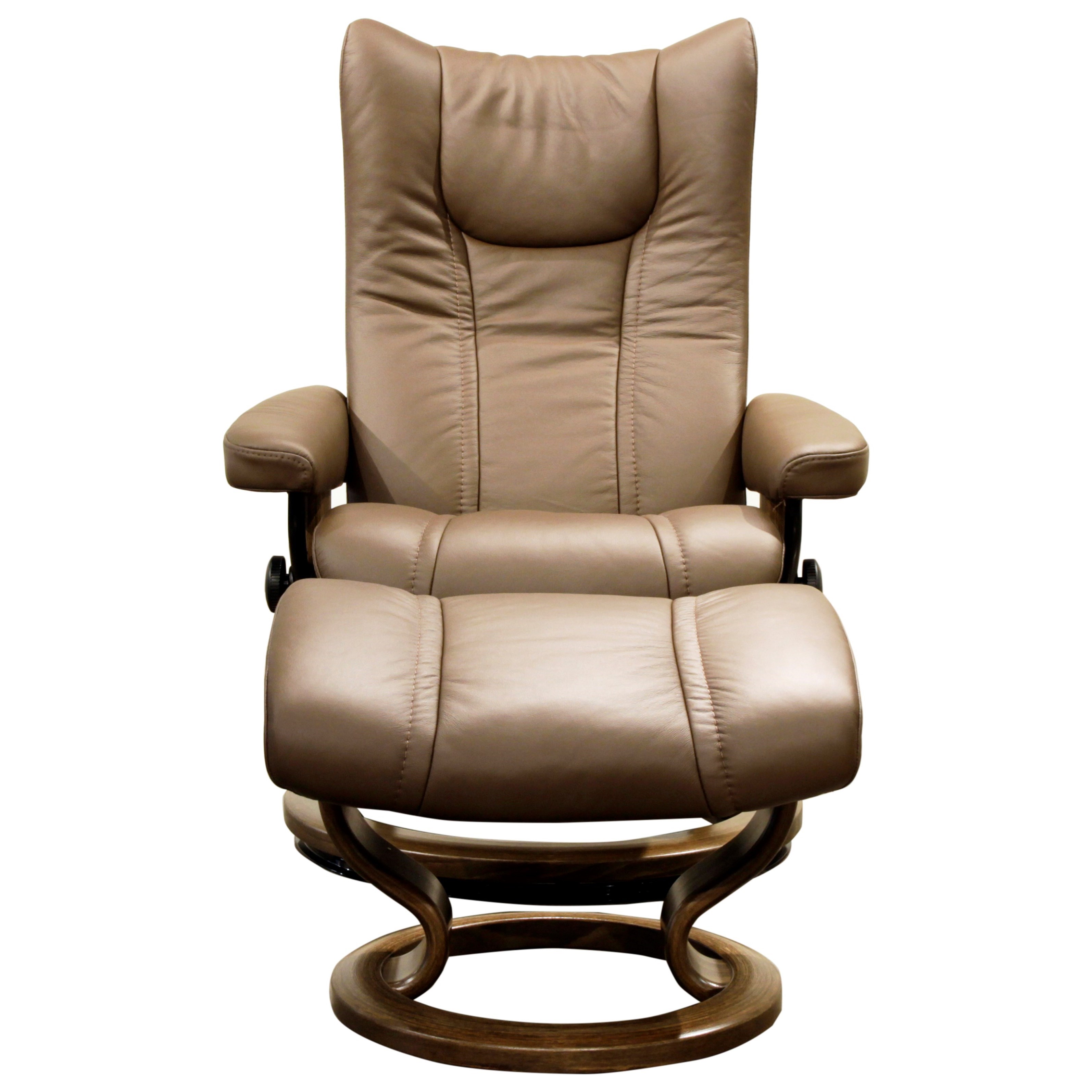 Stressless by Ekornes Wing Small Reclining Chair and Ottoman with